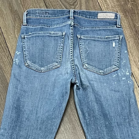 Agolde Sophie Raw Hem High Rise Crop Skinny Jeans in Hyper Blue 25 #A018D-843 - Picture 11 of 12